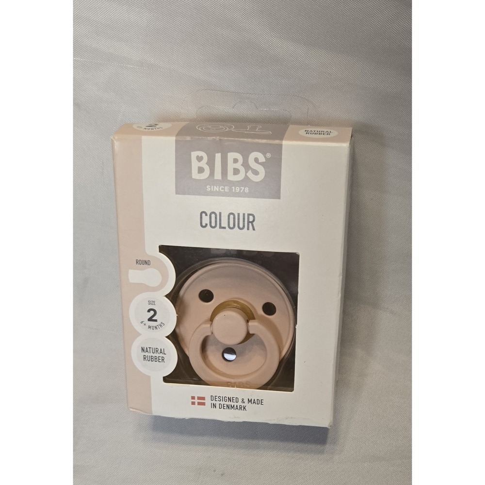 Bibs Soft Natural Rubber Latex Round Pacifiers Size 2 Blush Single Pack Baby New